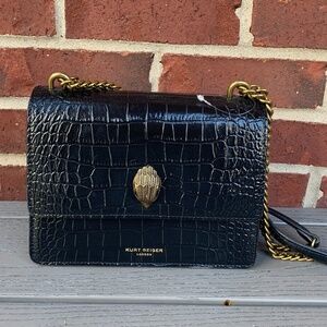 Kurt Geiger London Shoreditch Crocodile Embossed Leather Crossbody Bag